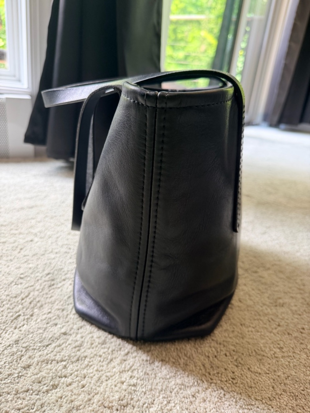 FOUNT Black Leather Tote Bag - Picture 3 of 7